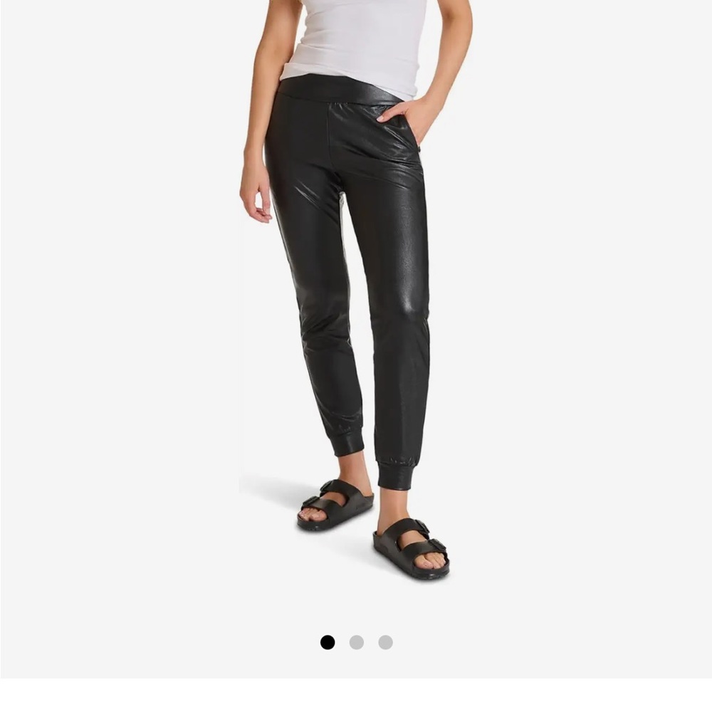 Commando Black Faux Leather Joggers